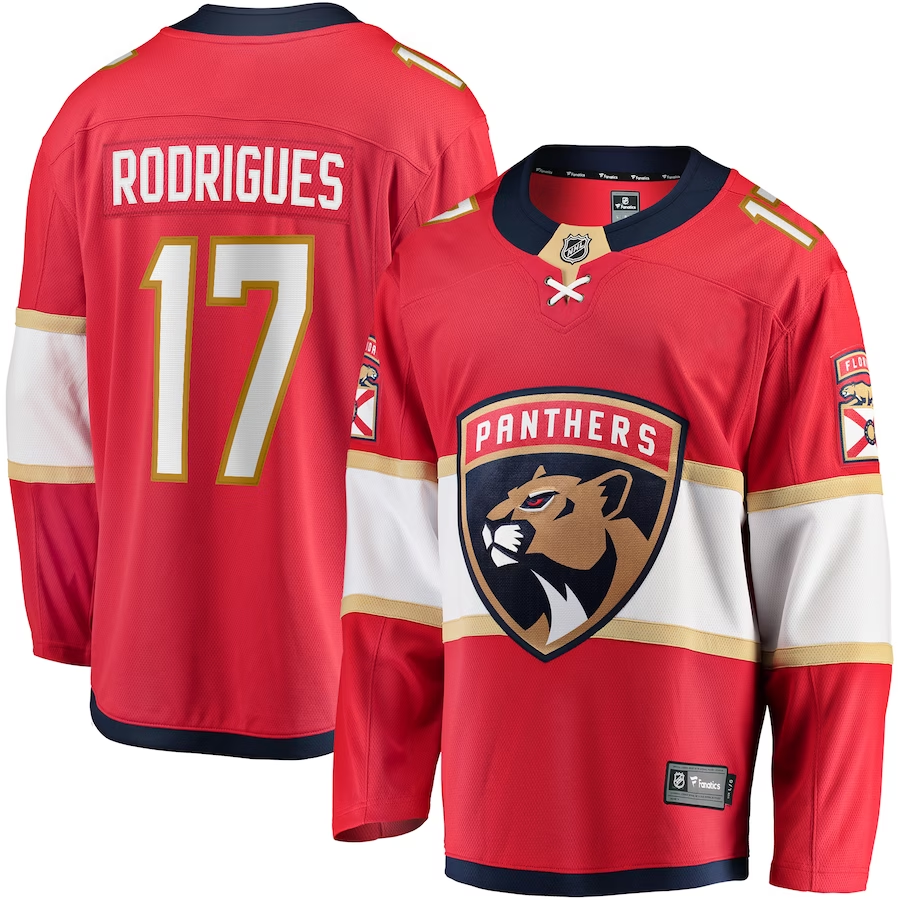 Men's Florida Panthers Evan Rodrigues #17 Red Jersey